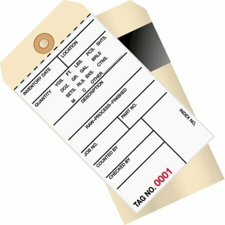 BSC PREFERRED 6 1/4 x 3 1/8'' - 2000-2499 Inventory Tags 2 Part Carbon Style #8, 500PK S-7227